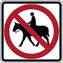100 pics Road Signs answers No Horseriding 